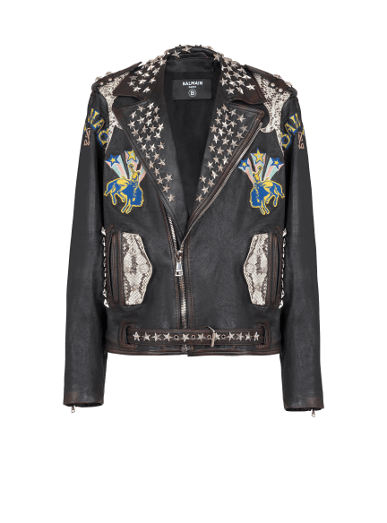 Balmain Western leather biker jacket